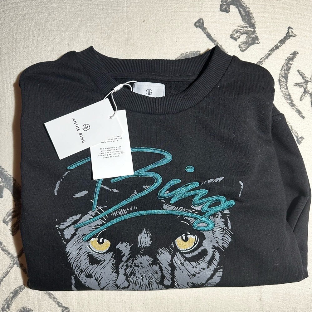 Anine Bing Kenny panther sweatshirt small size. New with tags